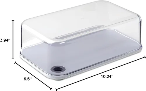 Vista 8 de Mepal Modula - Domo transparente para quesos con tabla de cortar gris integrada, apta para lavavajillas, 95 onzas, sin BPA, fabricada en Holanda
