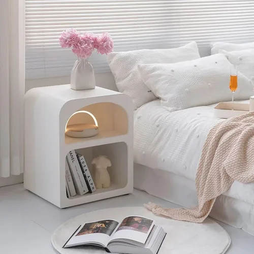 Vista 2 de Mesitas de noche para dormitorio, mesas auxiliares de cama para dormitorio, mesa de noche simple y moderna, muebles de sala de estar, mesa auxiliar