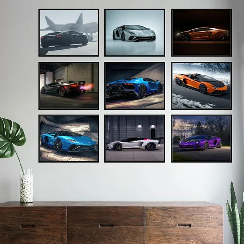 Vista 7 de BigWig Prints - Pósteres Lamborghini Aventador, arte de pared de superdeportivo genial para niños y entusiastas de los automóviles, decoración