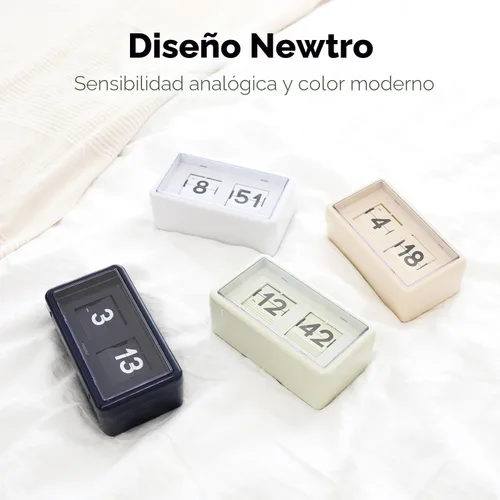 Vista 2 de mooas Newtro - Reloj de escritorio abatible, funciona con pilas, pared/escritorio (oliva)
