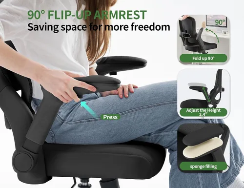 Vista 8 de Silla de oficina ergonómica: silla de escritorio para computadora de 400