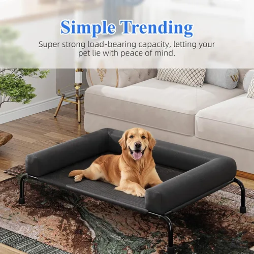 Vista 2 de Simple Trending Cama Elevada para Perros Grandes, Cuna Elevada Refrescante para Perros con Refuerzos, Cama Transpirable para Mascotas