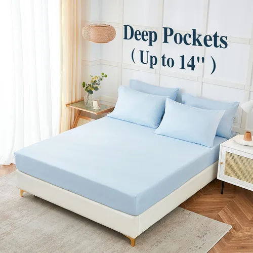 Vista 3 de ILAVANDE Juego de Sábanas Queen de 6 Piezas, Juego de Sábanas de Cama Queen de Microfibra Súper Suave de Lujo de Hotel Serie 1800 - Sin Arrugas