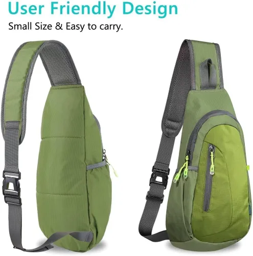 Vista 3 de TITECOUGO Bolso bandolera pequeño, mochila cruzada ligera para hombres y mujeres, bolsa de hombro para deportes y exteriores