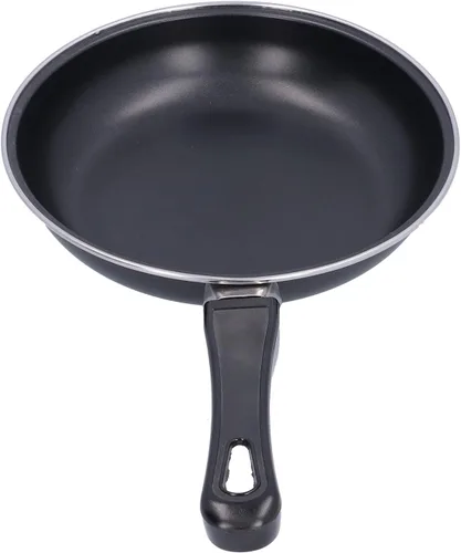 Vista 10 de Sartén antiadherente de acero inoxidable de 7.9 pulgadas, sartén profesional redonda negra con mango cómodo, sartén reutilizable para crepes