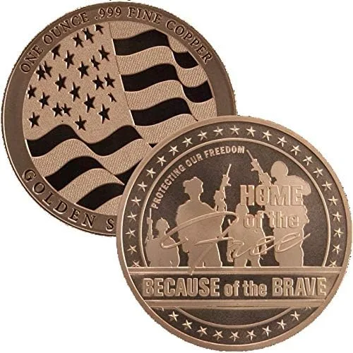 Vista 9 de Moneda redonda de cobre puro .999 de 1 oz (Apolo 11 50 aniversario)