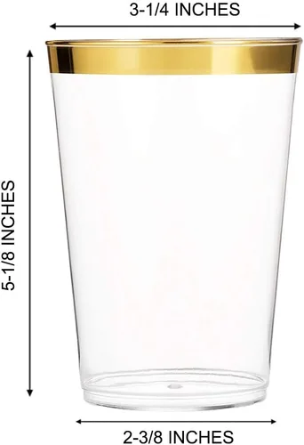 Vista 2 de Tebery Paquete de 100 vasos de plástico transparente para fiestas, vasos desechables de plástico de 16 onzas, elegantes vasos de fiesta, vasos