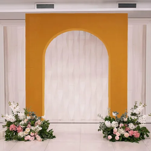 Vista 14 de Efavormart - Funda de arco de boda de elastano negro para soporte de arco de triunfo, cubierta elástica para telón de fondo con marco de globos, 7