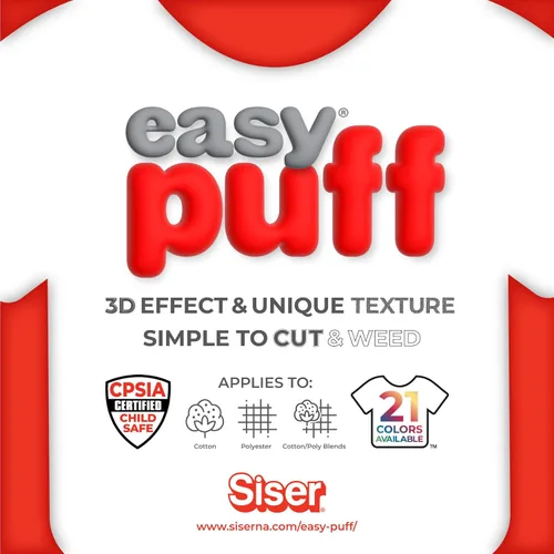 Vista 7 de SISER Easy Puff HTV 12 x 1 yarda, vinilo de transferencia de calor hinchado 3D (verde manzana)