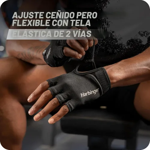 Vista 2 de Power Gloves 3.0 - Guantes de levantamiento de pesas duraderos de medio dedo con cierre de muñeca ajustable, palma de cuero transpirable, para hombre