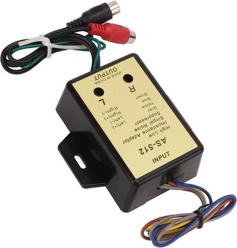 Vista 6 de Convertidor de nivel de altavoz, adaptador de impedancia alta y baja de línea de 2 canales, convertidor de salida de nivel de altavoz de audio