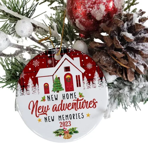 Vista 4 de Adorno de Navidad para el hogar 2023, regalo de inauguración de la casa, adorno de nuestra primera Navidad en el nuevo hogar, recuerdo del primer