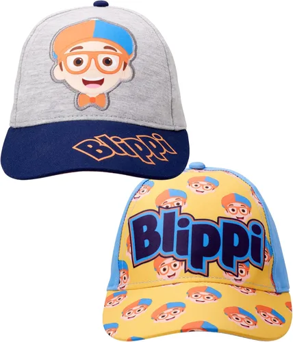 Vista 2 de Blippi Gorra de béisbol para niños pequeños paquete de 2 gorras de ala curvada
