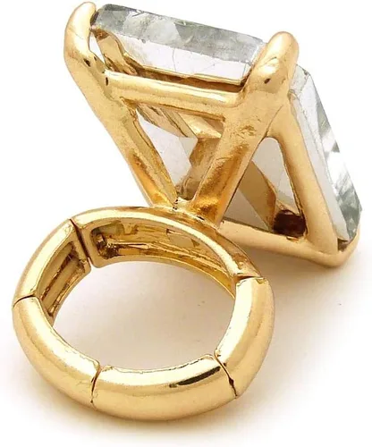 Vista 3 de Fashion 21 Anillo elástico de piedra colorida de cristal extra grande para mujer