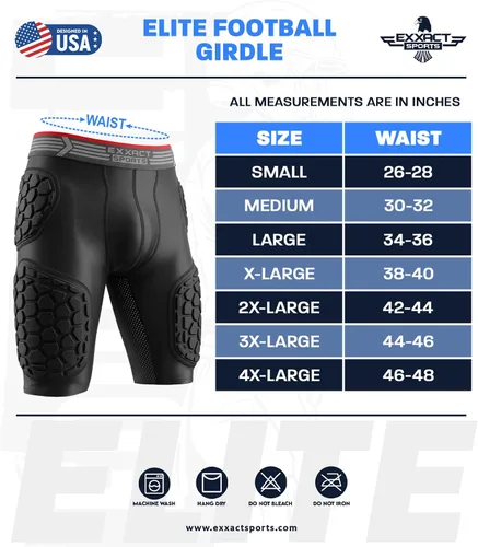 Vista 7 de Exxact Sports Elite - Faja de fútbol para adultos con 5 almohadillas para hombres con bolsillo para tazas, pantalones cortos de compresión