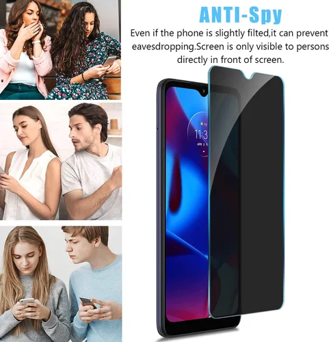 Vista 5 de Moonshield MOOISVS - Protector de pantalla de privacidad para Motorola Moto G Pure, película de vidrio templado Ultra HD, dureza 9H, compatible