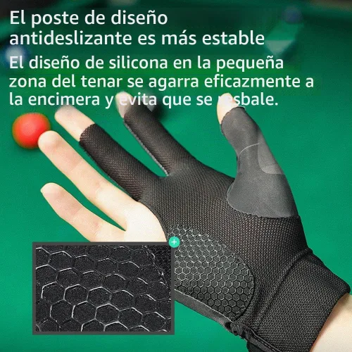 Vista 5 de Billiard Pool Gloves for Right Hand, 3 Finger Billiards Gloves