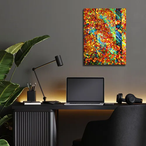 Vista 7 de Epic Art 'Beaming' de Mandy Budan, arte de pared de vidrio acrílico, 12"x16