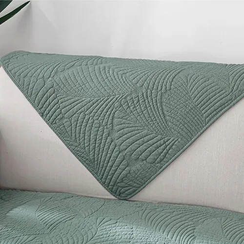 Vista 6 de Funda de sofá de hoja nórdica, funda de algodón para sofá modular de 1/2/3/4 plazas, funda antideslizante en forma de L para niños, reposabrazos