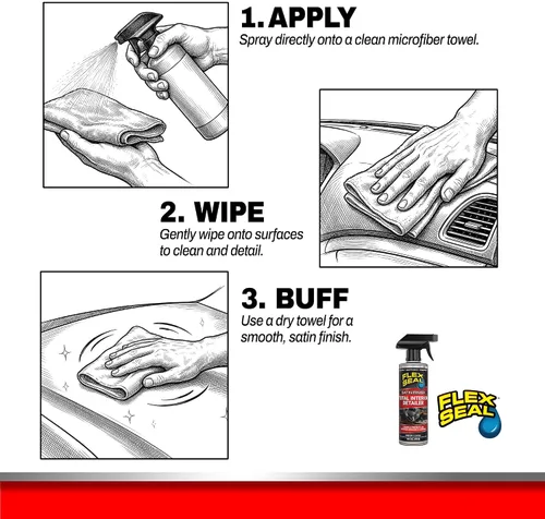 Vista 6 de Flex Seal Total Interior Detailer, acabado satinado, antiestático, 16 fl oz