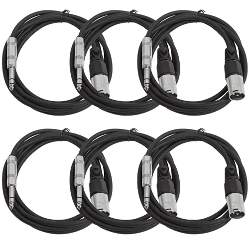 Vista 13 de Seismic Audio SATRXL-M2Black6 - Cable de conexión XLR macho a TRS de 2 pies, color negro