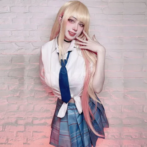 Vista 2 de Kvikci Anime My Dress Up Darling - Disfraces de cosplay para uniforme escolar, Kitagawa, camisa, falda, trajes JK para niñas y mujeres