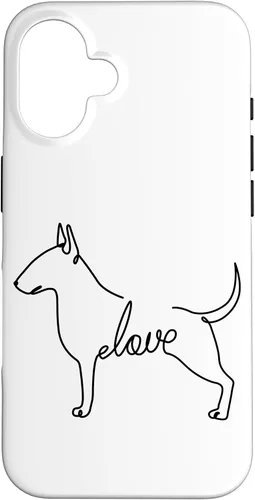 Vista 32 de Bull Terrier Love Bully Dog Love Single Line Art Sketch Case for iPhone 17