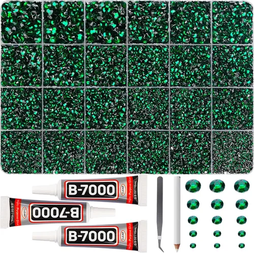 Vista 12 de 11000Pcs Silver Clear Rhinestones Bedazzling Kit, Bedazzled Gems Flatback