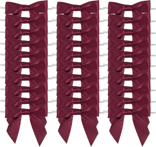 Vista 16 de AIMUDI Lazos negros para envolver regalos, lazos pequeños de satén de 3.5 pulgadas, lazos de cinta negra para manualidades, bolsas de golosinas