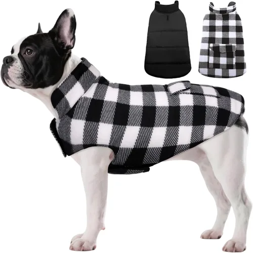 Vista 13 de ASENKU Dog Winter Coat, Reversible Dog Jacket for Small Medium Large Dogs Army Green