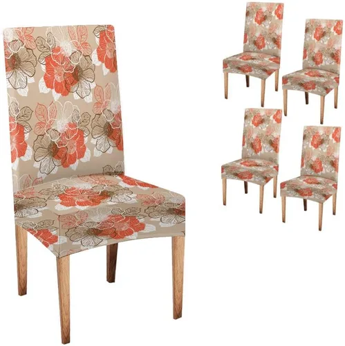 Vista 19 de CAPSCEOLL Christmas Dining Chair Covers,Snowflakes Festive Winter Pattern Stretch Chair Covers for Dining Room Set of 2 Washable Spandex Parson