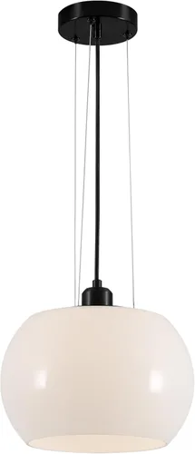 Vista 11 de BOKT Luz colgante de globo de vidrio de burbujas transparente, círculo dorado cepillado, iluminación colgante redonda de mediados de siglo, moderna