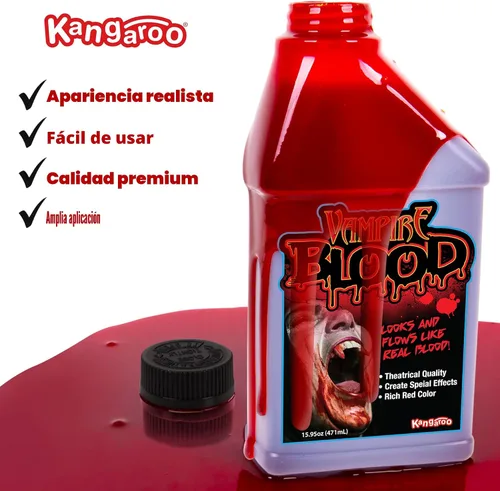 Vista 3 de Pinta de sangre para Halloween, sangre de vampiro; 16 onzas