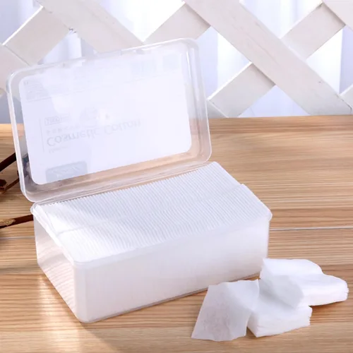 Vista 10 de 1000 almohadillas finas de algodón facial de maquillaje, almohadillas de algodón cuadradas para desmaquillar, removedor de maquillaje, esmalte