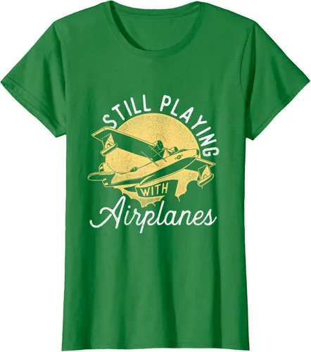 Vista 39 de Still Playing With Airplanes - Camiseta de control remoto RC Avión Piloto, Negro
