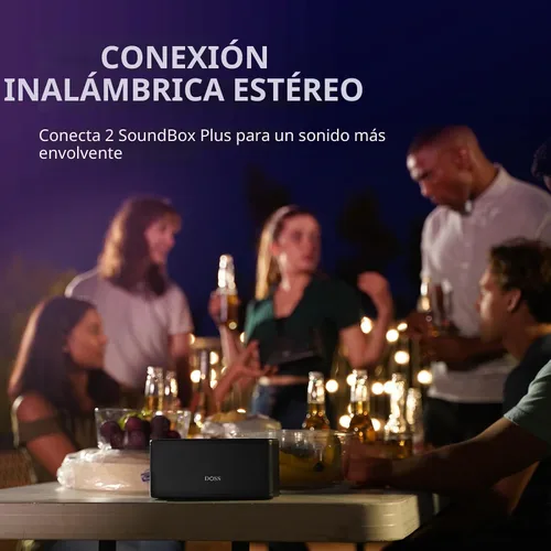 Vista 5 de DOSS SoundBox Plus Altavoz Bluetooth con Sonido Superior, Bluetooth 5.0, Emparejamiento Estéreo Inalámbrico, Micrófono Incorporado, 20H