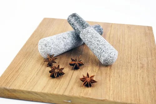 Vista 7 de 2 Mini Size Replacement Pestle Only Asian Style Spice Cooking Kitchen Granite Rock Grinder Small (5.2 in + 6.2 in / 13.0+16.0 cm.)