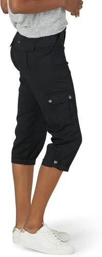 Vista 3 de Lee Pantalón capri tipo cargo flexible para mujer, talla grande, ultra lux, cómodo