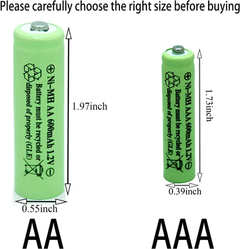 Vista 11 de AAA 600mAh 1.2V NiMH Baterías solares recargables para luz solar, lámpara solar, luces de jardín verdes (8 piezas)