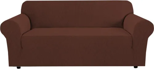 Vista 51 de H.VERSAILTEX Funda elástica para sofá, fundas suaves para muebles de 3 cojines, con tela jacquard gruesa a cuadros con parte inferior elástica, sofá