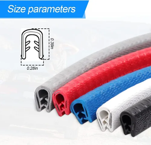 Vista 2 de Protector de borde para puerta de automóvil, sello de goma universal en forma de U, protectores de borde de barco de aluminio, no requiere