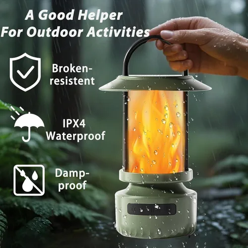Vista 5 de Swingers Altavoces Bluetooth para exteriores con llama parpadeante, luces de altavoz Bluetooth portátiles impermeables, altavoz al aire libre