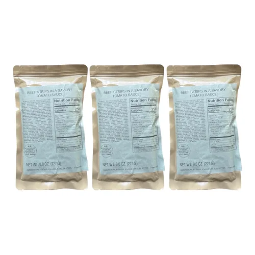 Vista 10 de MRE (comida lista para comer) Entree de una sola porción Comidas de emergencia Alimentos de supervivencia Dátiles frescos Larga vida útil