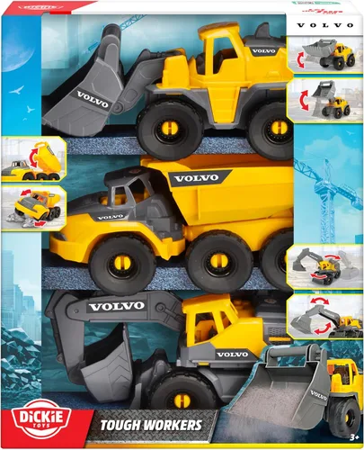 Vista 8 de DICKIE TOYS - Paquete de 3 camiones de construcción de 10 pulgadas (203725007)