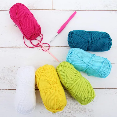 Vista 14 de Threadart Crochet - Juego de hilo de algodón 100 % puro, colores de ambiente de playa, paquete de 4 madejas cada una de 1.76 onzas, hilo de estambre