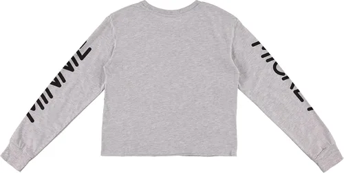 Vista 2 de Disney Camisa de moda de Mickey Mouse para mujer, cuello redondo recortado con estampado de manga