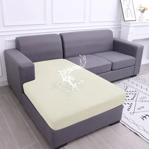 Vista 51 de Fundas impermeables para sofá seccional, fundas de cojín antideslizantes para sofá Ajuste seccional en forma de L, tela jacquard elástica, parte