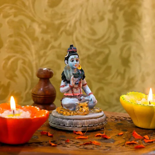 Vista 7 de alikiki Estatua hindú de Dios Señor Shiva – 3.8 pulgadas de alto, ídolo indio Shiva para decoración de tablero de automóvil, artículo de Diwali