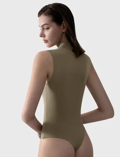 Vista 57 de PUMIEY Body sin mangas con cuello alto falso para mujer, colección Sharp