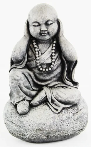 Vista 2 de Escultura concreta de Buda de las estatuas sabias del monje del mal